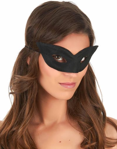 Vegaoo - Puntig zwart halfmasker voor volwassenen