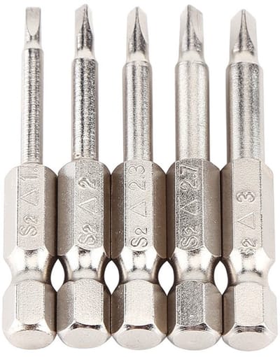 Allecto - Set van 5 Stuks - Magnetische Schroevendraaier Bits - Triangular - 50 mm - S2 Legering - Geschikt voor Klussen - TA1.8/TA2.0/TA2.3/TA2.7/...