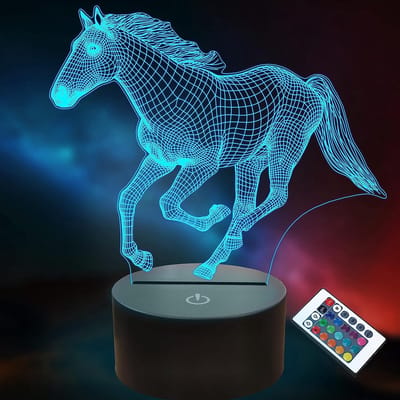 Nachtlampje voor Kinderen - Paardenthema - Met Afstandsbediening en Kleurverandering - Magisch Paardenmotief - Sfeervolle Verlichting - Ideale Kinderkamer Accessoire