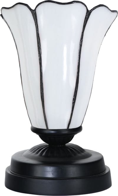Tiffany lage tafellamp zwart met Liseron Akkerwinde - Art Deco Trade