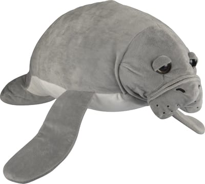 Nature Planet Knuffeldier Zeekoe - pluche - knuffel - grijs - 68 cm - Manatee