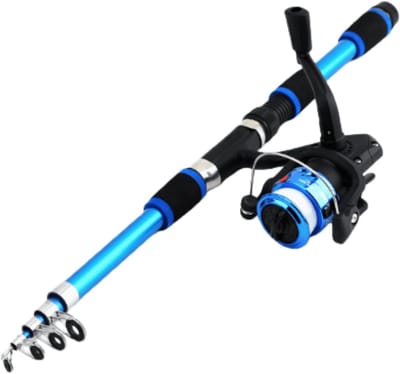 Telescopische Hengel - Vishengel Met Rol - Succesvol Vissen - Glasvezel Constructie - 1.8 Meter Lengte - Diverse Kleuren