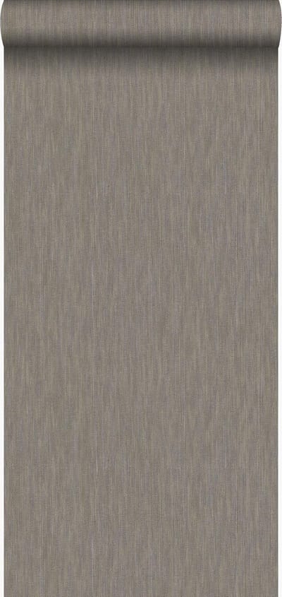 Origin Wallcoverings behang grasweefsel met linnen look glanzend bruin - 53 cm x 10.05 m - 347361