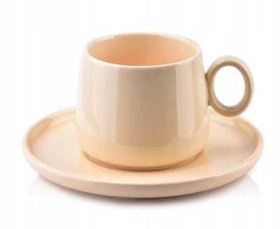 Porseleinen Kop en Schotel Beige Alisa 270 ml