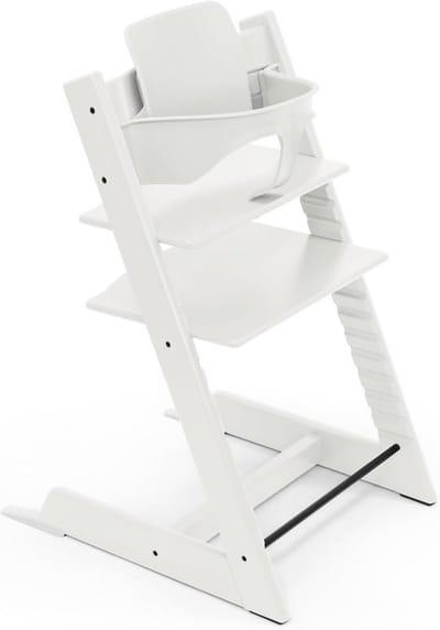 Houten Kinderstoel Verstelbaar met Baby Set Bundel - Wit