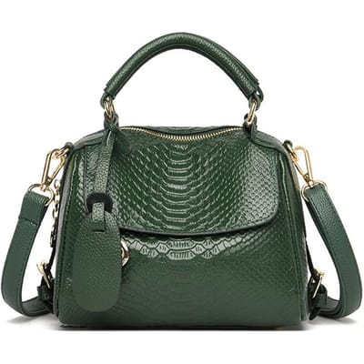 Sac en Cuir Véritable Sac à Main Femme Motif Crocodile Grande Capacité Sac Mère Rétro Couleur Unie Motif Litchi Sac à Bandoulière Femme black