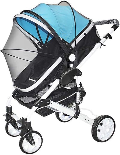 Muggennet voor kinderwagen met ritssluiting - Bescherming tegen insecten, waterdicht en wasbaar