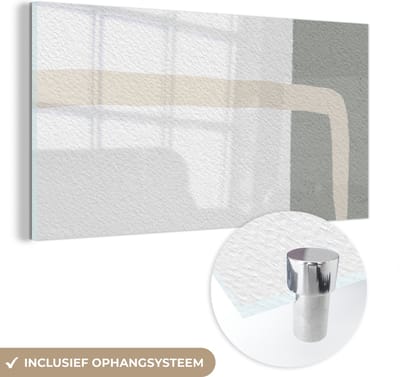 MuchoWow® Glasschilderij 40x20 cm - Schilderij acrylglas - Abstract - Minimalisme - Design - Foto op glas - Schilderijen