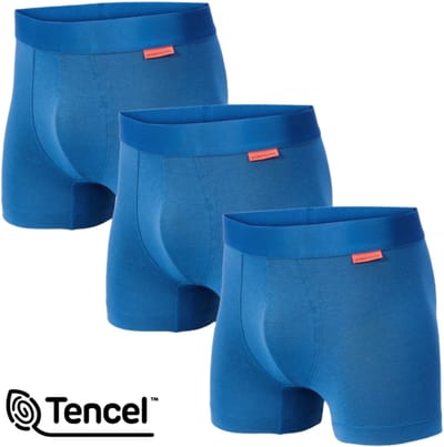 Undiemeister Boxershorts Heren - 3-Pack - Naadloos Ondergoed - Onderbroeken - Tencel - Iced Glacier (IJsblauw) - Maat S