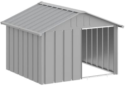 Hondenhok - Buiten - Bench - Ren - Weerbestendig - Kennel - Rek - Grijs