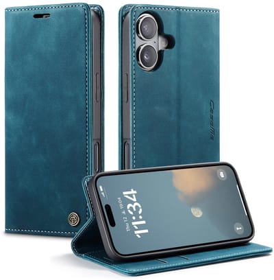 CaseMe Hoesje - Geschikt voor iPhone 17 Hoesje - CaseMe 013 Book Case - Blauw