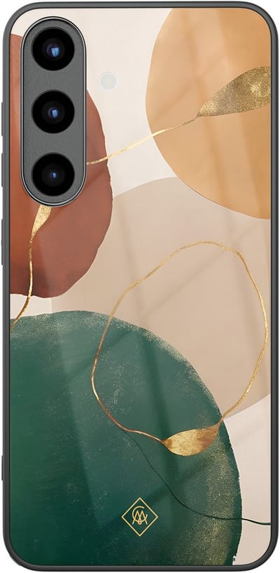 Casimoda® hoesje - Geschikt voor Samsung Galaxy S25 - Earthy Luxe - Luxe Hard Case Zwart - Backcover telefoonhoesje - Multi