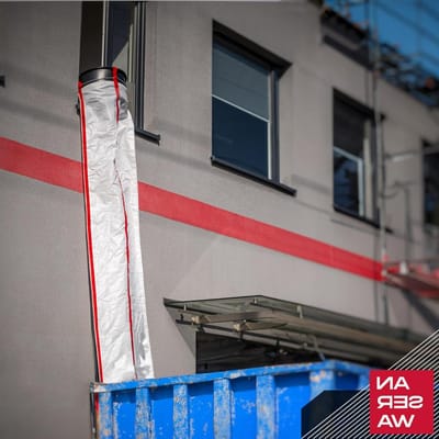 Puinbuis 5 meter - Bouw afvoer - Bouwen en renoveren - Stofvrij werken - 5 meter lengte - Wit