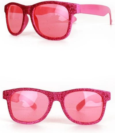 Bril glitter roze - foute party