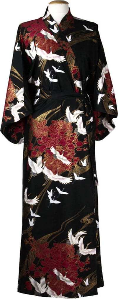 DongDong - Originele Japanse kimono - Katoen - Kraanvogel - L/XL