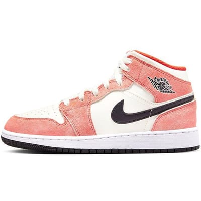 Air Jordan 1 Mid SE GS Daim Orange Chaussures pour Enfants Orange Équipe Noir Voile DV1336-800 39