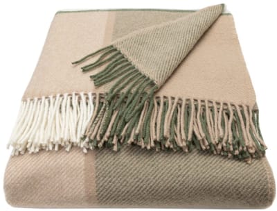 WOOOL Luxury Plaid - Block Check (Olive) - 150x183cm - 100% Wol