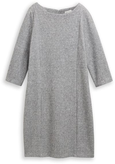 Tom Tailor - Comfortabele jurk met 3/4-mouwen - Maat 36 - medium silver grey melange