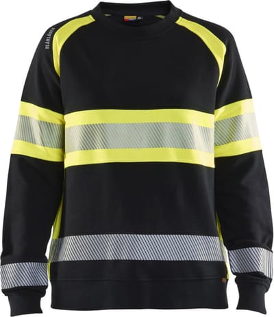 Blaklader 3409-1158 Dames Sweatshirt High Vis - Zwart/High Vis Geel - L