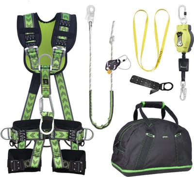 Kratos complete set valbeveiliging Comfort-Plus - Valstopblok - Werkpositielijn - Ankerstrop - Ankerpunt - Maat L-XXL