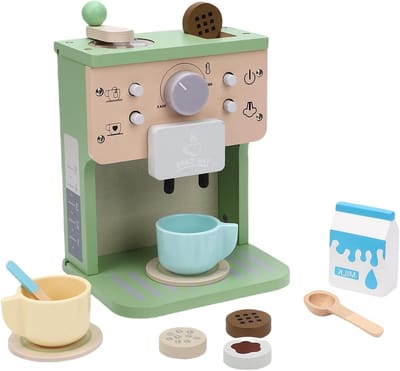 Houten Koffiezetapparaat - Speelgoed Keukenapparaat - Kinderen Spelen - Massief Hout - 23 x 16 x 16 cm - Niet gespecificeerd