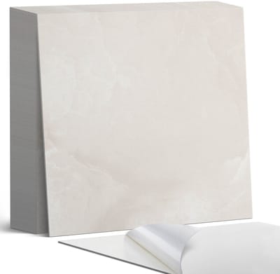 Coloray Plaktegels - Fijne marmertextuur Zelfklevende Tegels - 20 cm x 20 cm - Romig Plaktegels - 20 stuks - Vierkant PVC Tegels - Plaktegels Badkamer - Plaktegels Vloer - Vinyltegels Vloer Zelfklevend - Wandtegel Zelfklevend