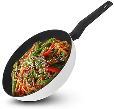 Wokpan 30 cm van 90% gerecycled aluminium - Ergonomische Anti-aanbak Wok