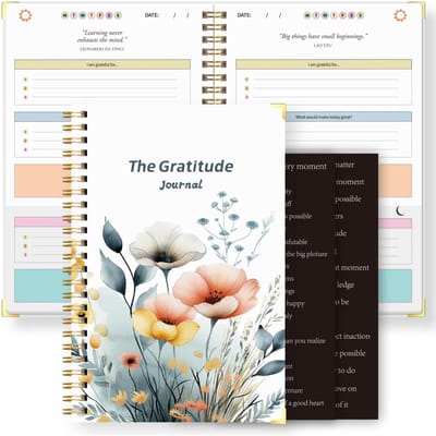 1 st: Dagelijks Gebedenboek Ongedateerd Dagelijkse Dankbaarheidsplanner Full-Color Binnenpagina's Hardcover Met 2 Stuks Quote Stickers wit