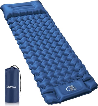 Campingmatras Zelfopblaasbaar - Luchtbed met pomp - Comfortabel slapen buiten - Geïntegreerd hoofdkussen - 200 x 66 x 9 cm