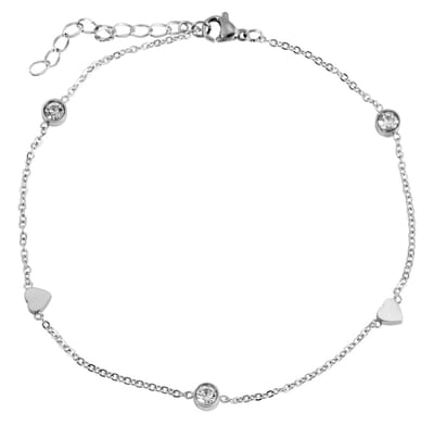 AKZENT Akzent dames enkel­sieraden Liony, zilverkleurig, duurzaam