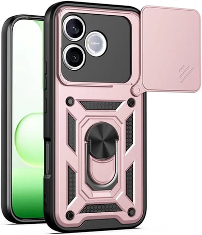 Hoesje geschikt voor HONOR 600 Lite - Phonesta CamShield Back Cover met Camera Slider - Roségoud