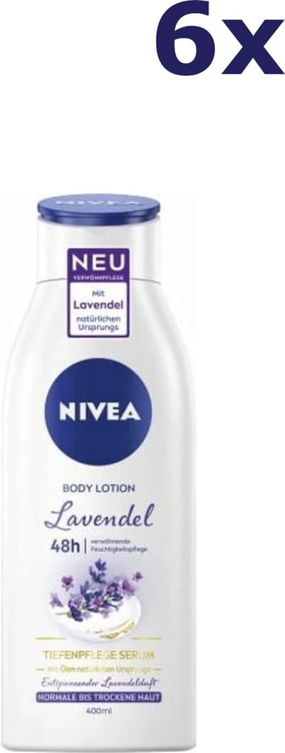 6x Nivea Body Lotion 400ml Lavendel