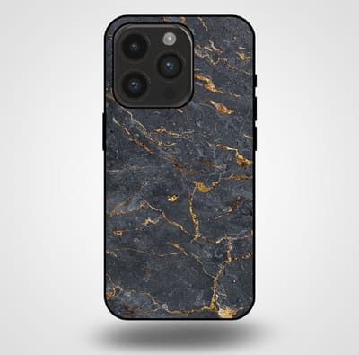 Smartphonica Telefoonhoesje voor iPhone 14 Pro met marmer opdruk - TPU backcover case marble design - Goud Grijs geschikt voor iPhone 14 Pro