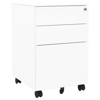 vidaXL - Ladeblok - verrijdbaar - 39x45x60 - cm - staal - wit