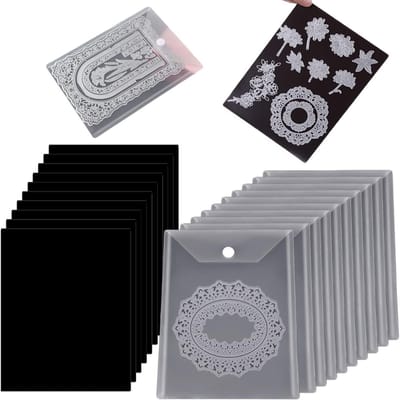 Set van 10 Duidelijke Plastic Enveloppen en 10 Rubber Magnetische Vellen voor Stans en Stempels - Ideaal voor Creatief Knutselen en Opslag van Stansmallen