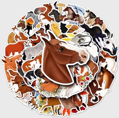 Akyol - paarden stickers - paard stickers - stikker - kinder stikker - dieren - horse - stikkervel - nagel stikkers - kinderboerderij stikkers - dieren stikker