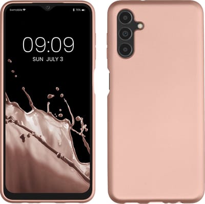 kwmobile telefoonhoesje geschikt voor Samsung Galaxy A04s - Hoesje voor smartphone - Back cover in metallic roségoud