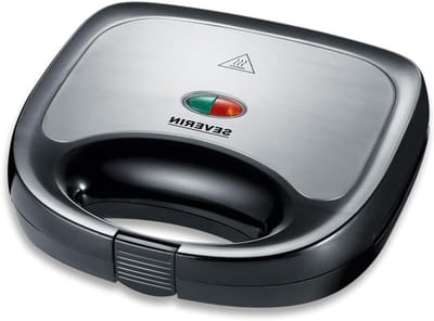 Sandwichmaker - Tosti Apparaat - Snacks Maken - Compact Ontwerp - 24 x 22 x 8.7 cm - Zwart Roestvrij Staal