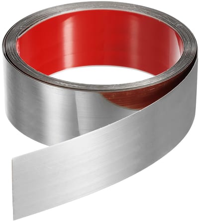 QUARKZMAN Zelfklevende sierlijsten, 5 m x 50 mm, wandlijsten voor het opplakken en aanbrengen van lijsten, roestvrijstalen lijst met spiegeloppervlak voor muur, plafond, vloeren, kast (zilver)