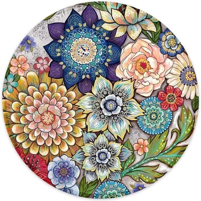 Premium Textured Mouse Pad met Stikte Randen, Waterdicht en Antislip, Rond Ontwerp voor Kantoor en Gaming, Schattige Desk Accessoires met Succulente Bloem