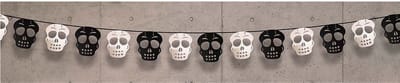 Fiestas Halloween/horror thema vlaggenlijn - doodskop - papier - 275 cm - griezelige doodskop versiering