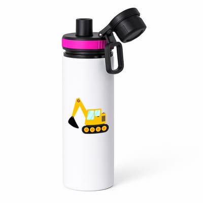 Hacebo® - Shovel waterfles met draaidop roze - Trekker - Bouwmeester - Werken in de bouw - bouwer - bouwvakarbeider - klusjesman - water fles - 850ML
