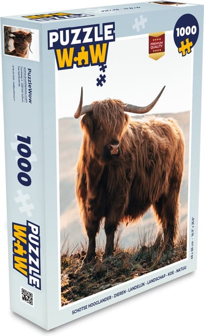 Puzzel Schotse hooglander - Dieren - Landelijk - Landschap - Koe - Natuur - Legpuzzel - Puzzel 1000 stukjes volwassenen