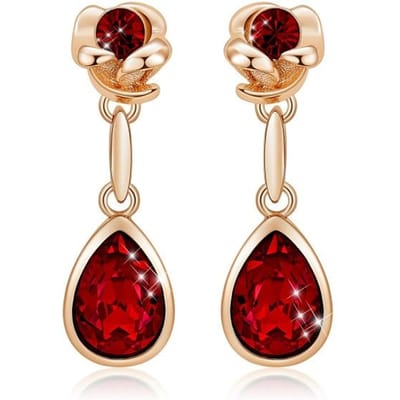 Boucles d'oreilles Explosions Rose Boucles d'oreilles Sont Faites De Cristal Boucles d'oreilles Or Rose beige