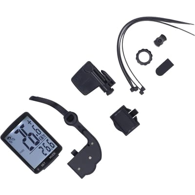 Compteur de vitesse de vélo sans fil Ordinateur de cycle Étanche Odomètre de cyclisme Écran 2,8 pouces Rétroéclairé LED Noir avec lumière blanche black