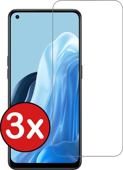 Screenprotector - 3 Stuks - Geschikt voor OPPO Reno 8 Lite - Extra Sterk - Beschermglas - Gehard Glas - Tempered Glass - Screen Protector