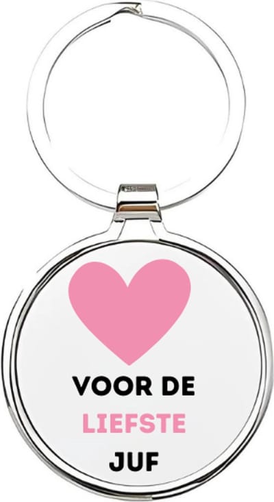Akyol - voor de liefste juf Sleutelhanger - Juf - de leukste juf - jufvrouw - leraar - basisschool juf - lerares - docente - onderwijzeres - basisschool - meester - docent - middelbareschool lerares - de liefste juf - afscheidscadeau - 4 x 7,5 CM