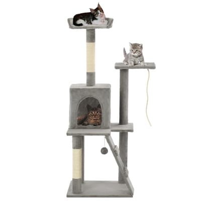vidaXL - Kattenkrabpaal - met - sisal - krabpalen - 120 - cm - grijs