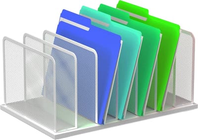 Bureau Dossier Organizer - Documentenhouder - Kantoor Organisatie - 7 Secties - 45x30x19 cm - Zilver