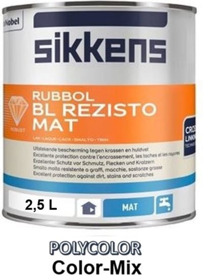 Sikkens Rubbol BL Rezisto Mat - 2,5 l - 10-12 m²/l - RAL 9001 - Lak - Afwerkingslaag